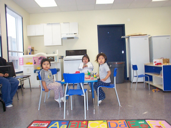 Children having a tea party.