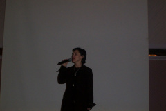 Susan Aglukark singing to the students and participants of the career fair