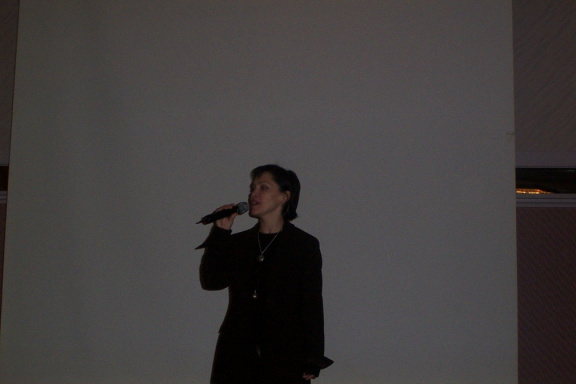 Susan Aglukark singing to the students and participants of the career fair