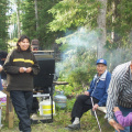 
Smoke and smell of the smokies wafts from the grill. The Jamberee Committee was out selling smokies and hamburgers