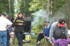 
Smoke and smell of the smokies wafts from the grill. The Jamberee Committee was out selling smokies and hamburgers