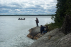 off the shore or in the boat out on the lake ....didn't matter. 
There were fishing all over