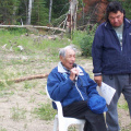 Our elder Donald Kakegamic saying a prayer to close off the derby.