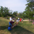 Unpacking the poles and choosing the 3 poles for the base was the first step in building the tipi.