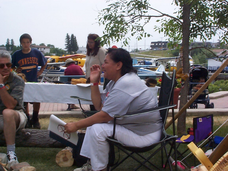 Tina Kakapetum travelled all the way from Winnipeg to give the Tipi Teachings.