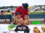 These two are showing off their new medicine pouches from Tina Kakapetum's workshop.