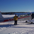Dale is very excited about the plane on the ice as is the rest of the e-centre staff.