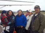 Ronnie and Delilah Quill with their girls Dixie and Stacy and their grandson at the airport