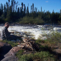 Our supper and camp site beside the falls