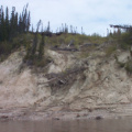 The changing shoreline with the ice and erosion