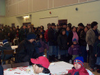 Poplar Hill e-Centre Staff Host Community Feast - Everyone comes out to a community feast in Poplar Hill - January 23, 2002