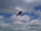 From this angle the helicopter looks like a remote controlled toy.