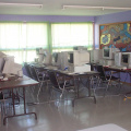 School computer lab (mix of PII and older Computers-for-school machines)