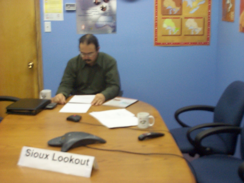 Chief David Gordon of the Lac Seul First Nation joined the event from the K-Net office in Sioux Lookout