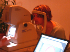 Another participant having their eye examined.