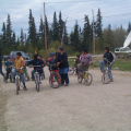 Bike race. All the young boys waited all day long for this event.