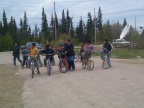 Bike race. All the young boys waited all day long for this event.