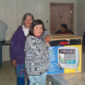 This is Brianna Meekis who won a new 19 inch tv in a raffle.