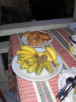 Sampling local food, Bananas and Sweet Bread