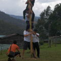 Us doing the Pole Climbing