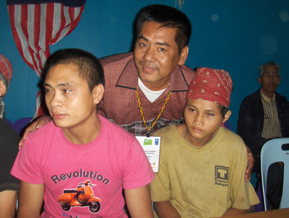 Panen boys from outside of town, Hari posing with them