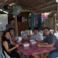sampling Malaysia food with Joanna, Hezekiah, Grace, and Jesse