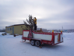 David Neegan getting ready to put the lights on.