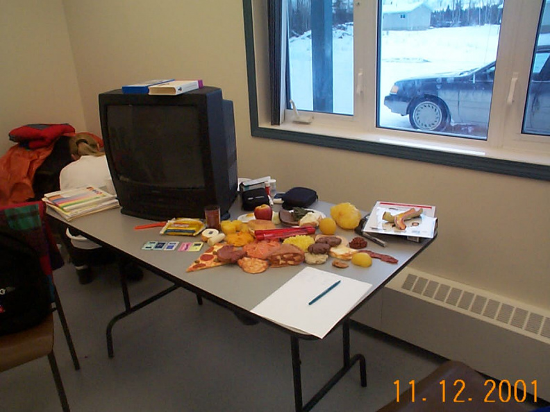 Plastic food samples.