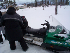 Last minute preparations are needed to make sure everything is in working order. That everything is tied up to the skidoo.