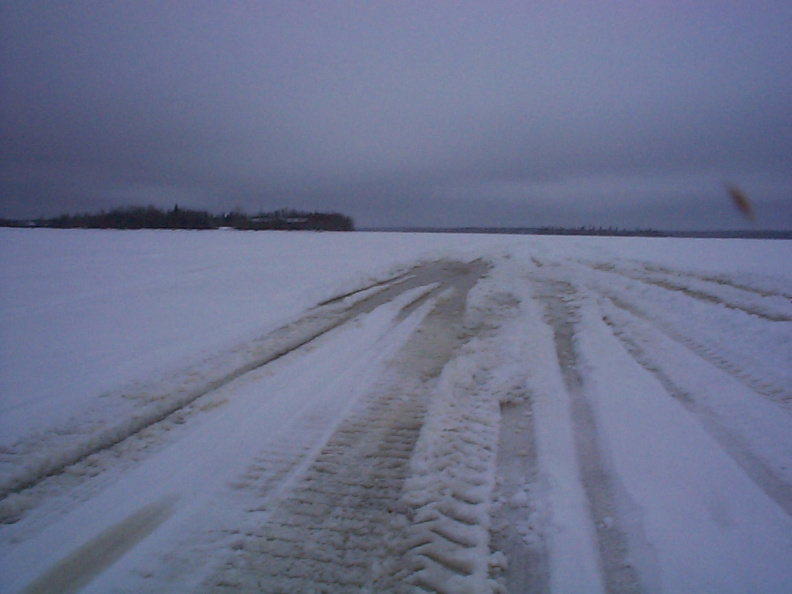 Here's a picture of the Ice Road just coming into North Spirit Lake.(scary)