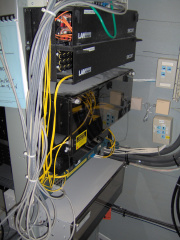 Fiber panels at NOTC. Bell fiber termination at the very bottom.