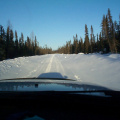 driving along the road. We should be hitting ice soon.