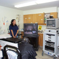 Rita Wassaykeesick (Telehealth Coordinator)making sure nothing goes wrong and zooms in on the speakers as we asked questions re: