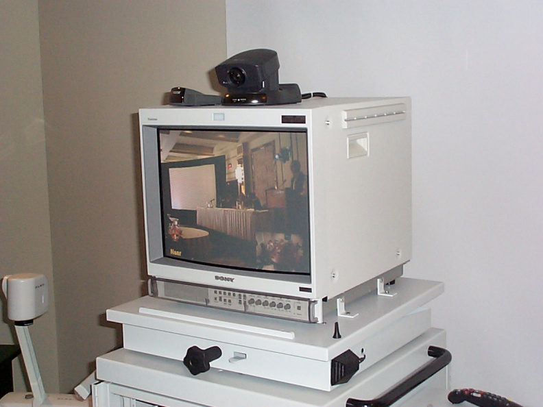 Balmertown workstation showing video of the Thunder Bay Conference.