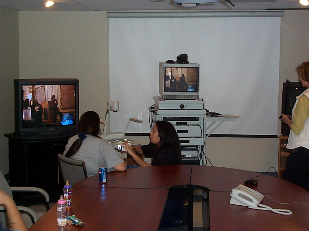 Using the patient camera to view Sameul's Feeding tube.