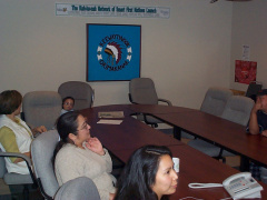 Donna Williams, Sameul Meekis, Gibbet Stevens, myself, and Jeffrey Allan Meekis.
Watching Conference in Thunder Bay.