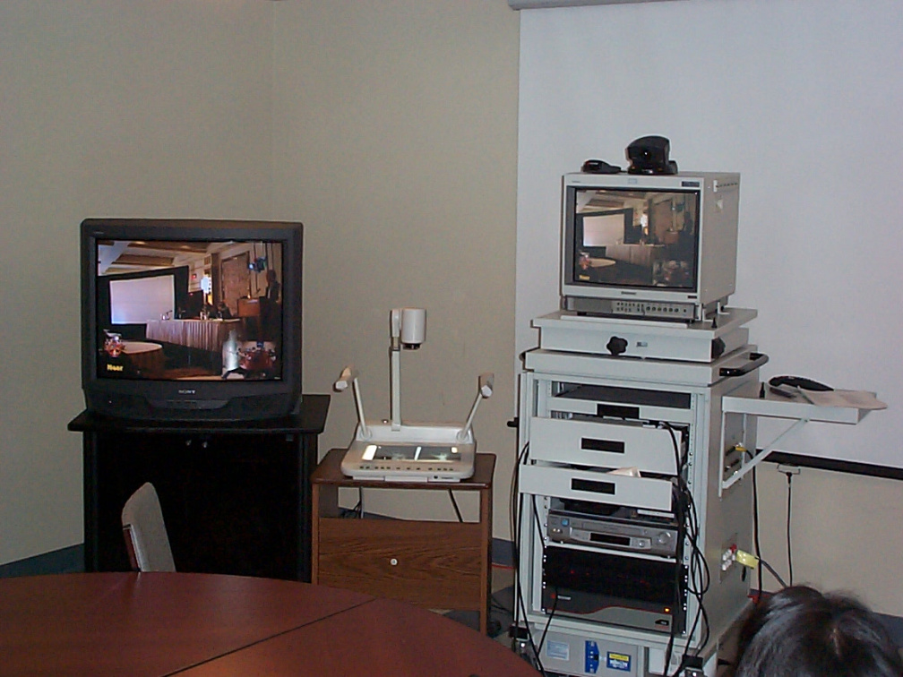 Balmertown Telehealth Workstation with picture of John Rowlandson telling people at the Conference about Telehealth..