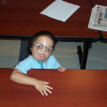 Sameul Meekis stands in between the K.O. Conference tables, waiting for demonstration of Patient camera