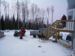 And here we are going to The Donalds house. One of our Keewaywin elders.