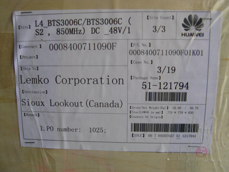 1st Shipment
Case No 3 of 19
Site Count 3/3
PO 1025