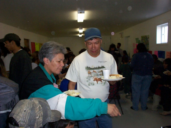 Alvina Fellowes and Wally Quill enjoying there meals