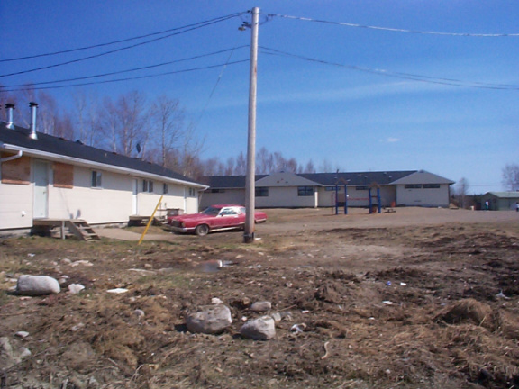 A picture taken outside the motel unit with Victoria Linklater Memorial School further to the right.