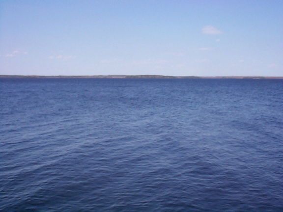 A picture taken from outside the motel unit.  This is North Spirit Lake, with North Spirit Lake Lodge way on the other side.