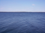 A picture taken from outside the motel unit.  This is North Spirit Lake, with North Spirit Lake Lodge way on the other side.