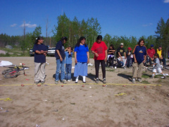 Potato race, have to use the nose,