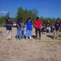 Potato race, have to use the nose,