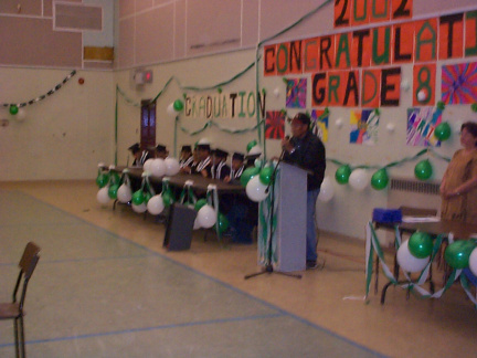 Elder John Strang (board member)giving out his speech.