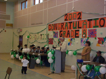 The teacher that taught them,thanking them for their hard work and to continue their education.