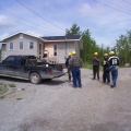 This is where the training took place, The guys have their hard hats on and ready to go.