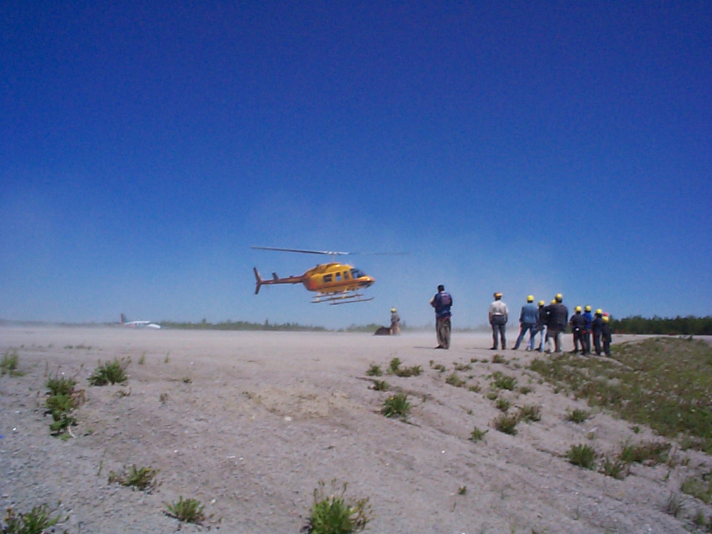 Helicopter is coming for the cargo net.